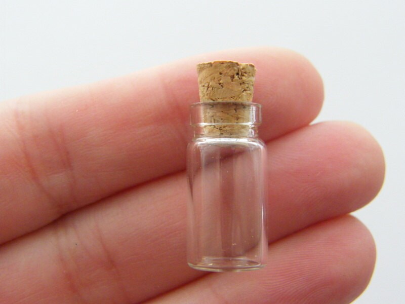10 Mini glass bottles with corks GB21