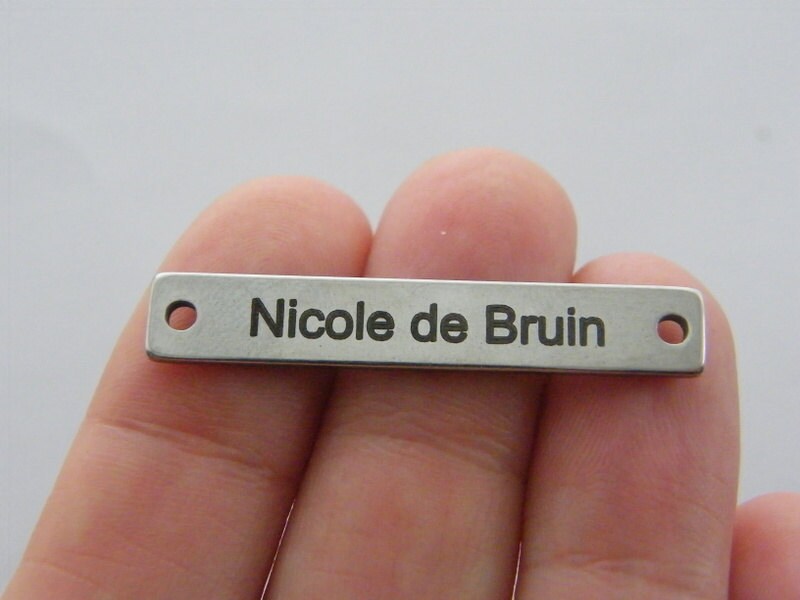 BULK 5 Custom made laser engraved - you choose the words  stainless steel TAG29
