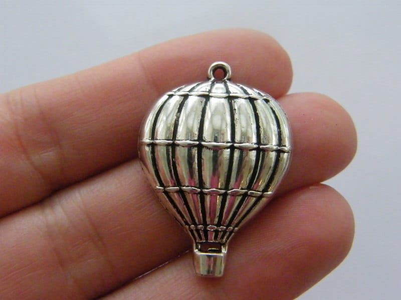 BULK 20 Hot air balloon charms antique silver tone TT86