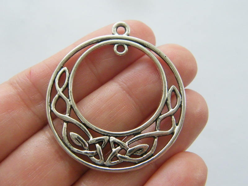 4 Celtic knot connector charm antique silver tone R128