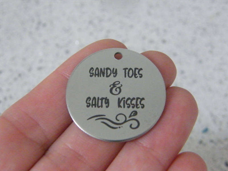 1  Sandy toes & salty kisses stainless steel pendant JS3-13