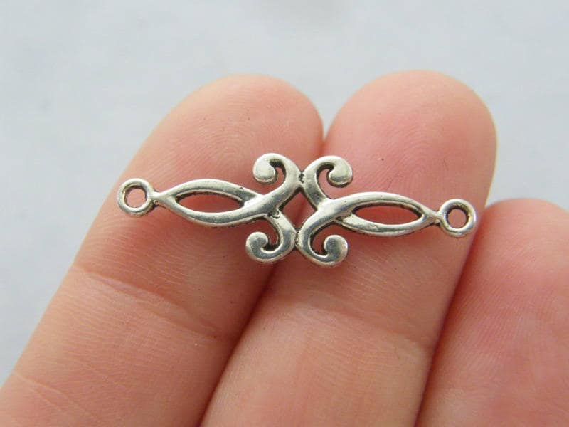 14 Pattern connector charms antique silver tone M284
