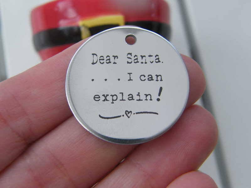 1 Dear Santa ... I can explain ! stainless steel pendant JS2-6