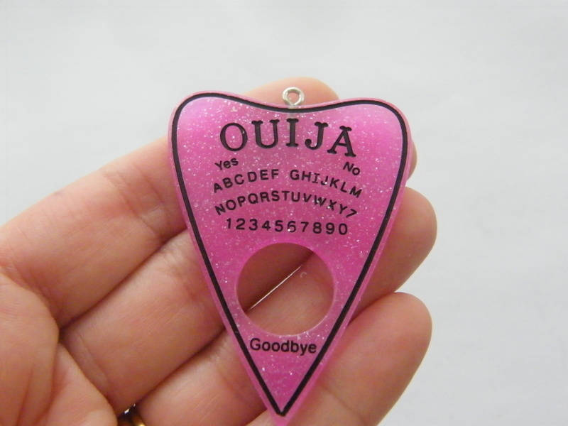 1 Ouija board planchette pendant pink resin  charm HC213