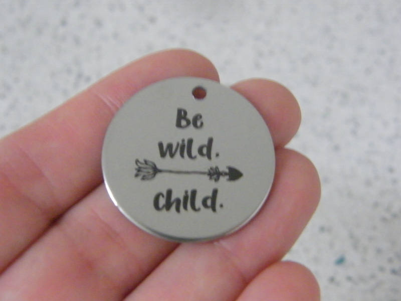 1 Be wild. child. stainless steel pendant JS3-24