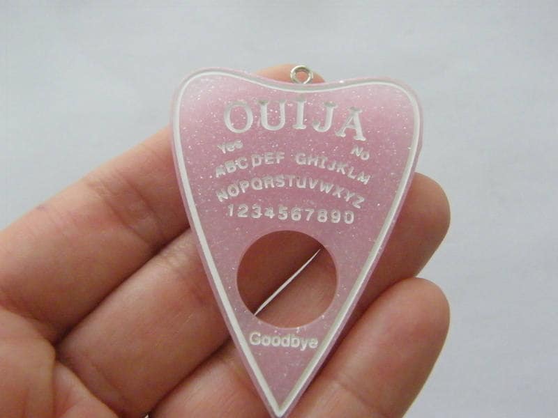 1 Ouija board planchette pendant pink resin  charm HC216