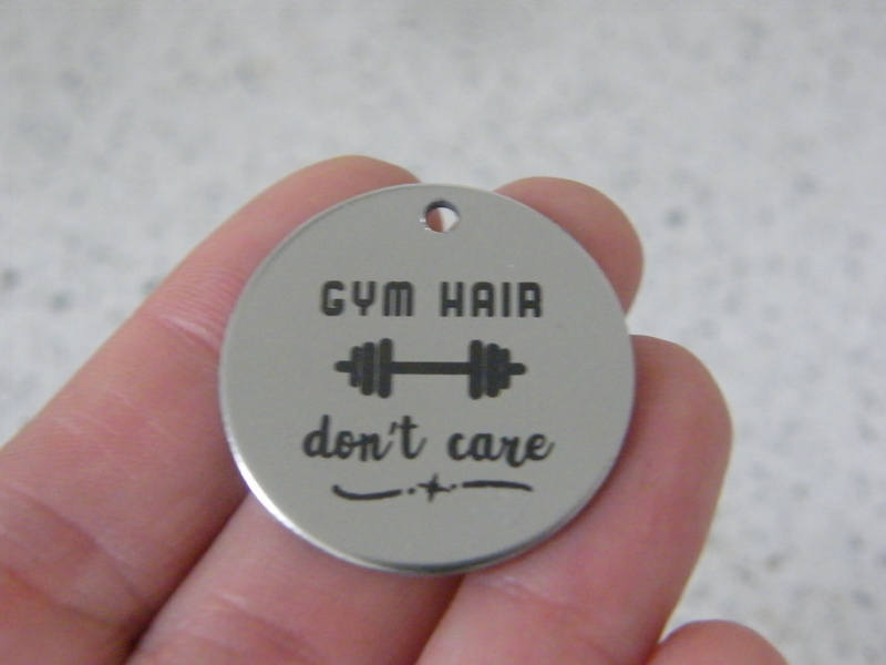 1 Gym hair don't care stainless steel pendant JS5-29