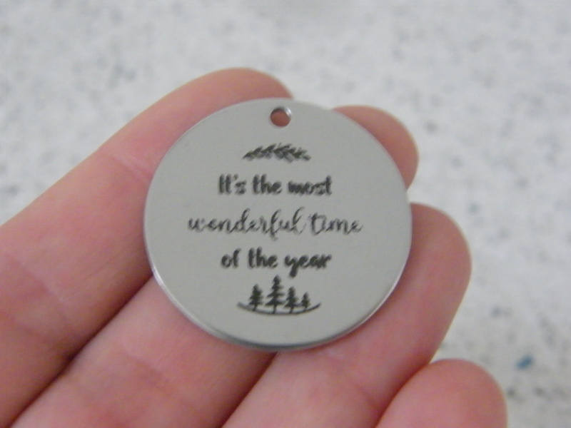 1 It's the most wonderful time of the year stainless steel pendant JS3-37