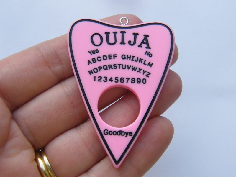 1 Ouija board planchette pendant pink resin  charm HC243