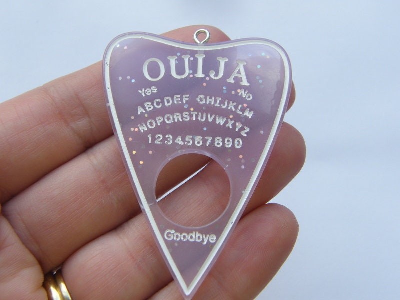 1 Ouija board planchette pendant lilac resin  charm HC248
