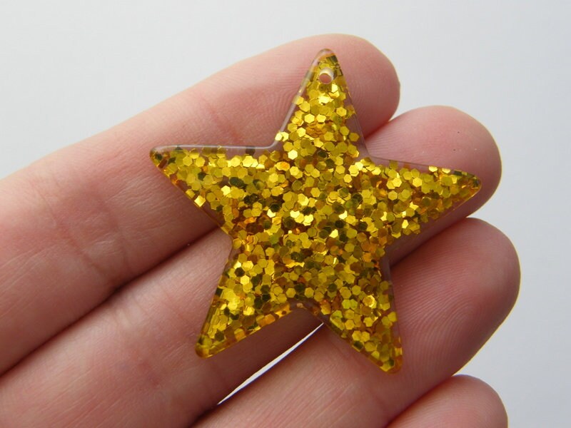 BULK 20 Star gold resin pendants S147
