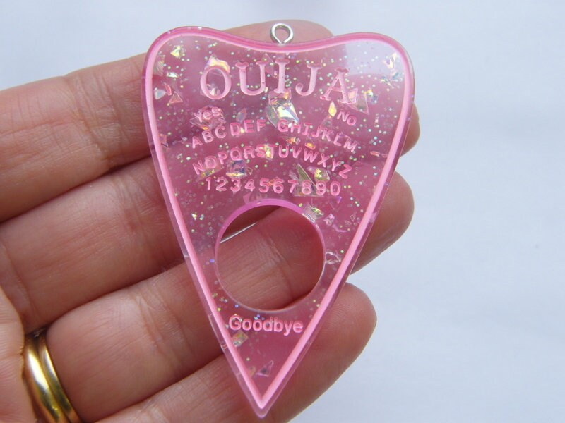 1 Ouija board planchette pendant pink resin charm HC249