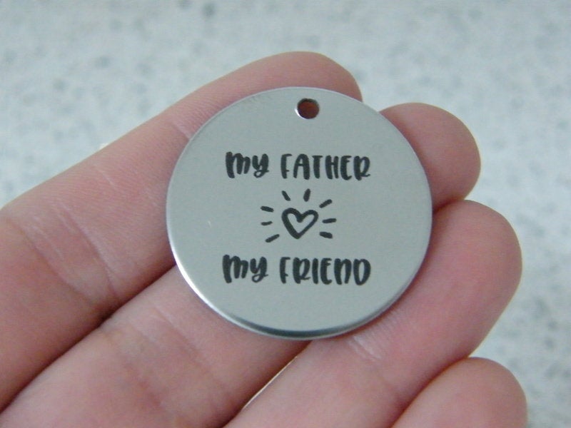 1 My Father My Friend stainless steel pendant JS6-39