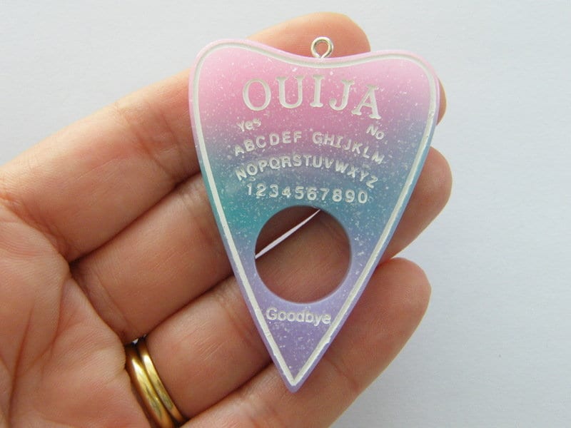 1 Ouija board planchette pendant pink blue purple resin  charm HC271