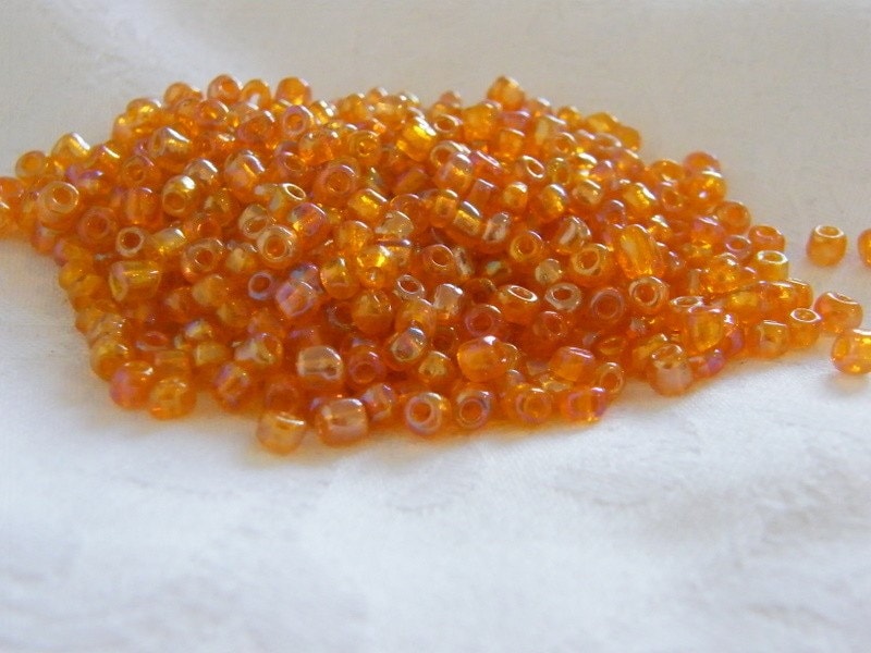 400 Orange AB glass 4mm seed beads 