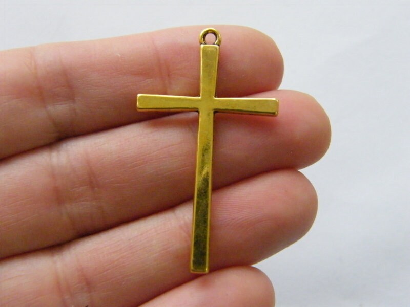 4 Cross charms antique gold tone C81