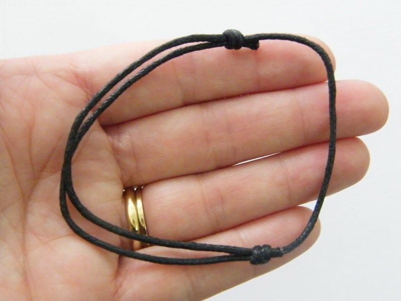 8  Waxed cord knot black bracelet 19