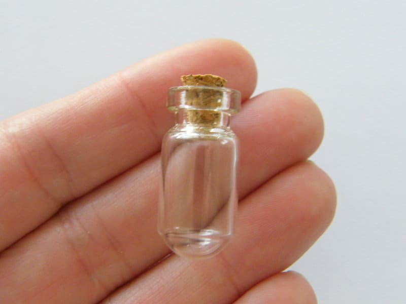 10 Mini glass bottles with corks GB13