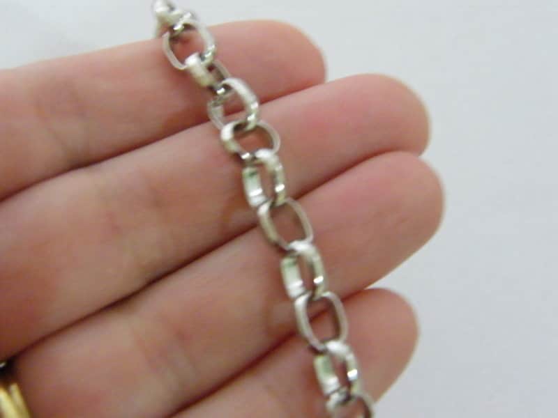 2 Bracelets 20cm silver tone FS247