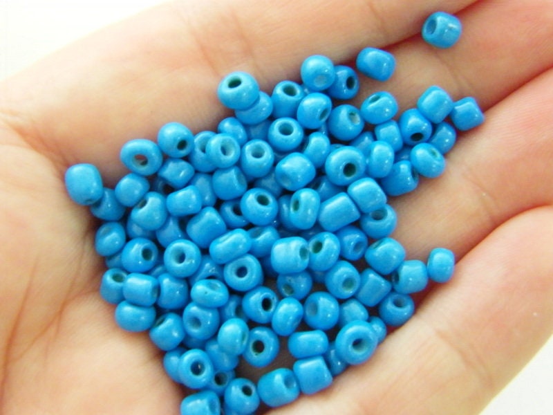 400  Blue glass seed beads SB17  - SALE 50% OFF