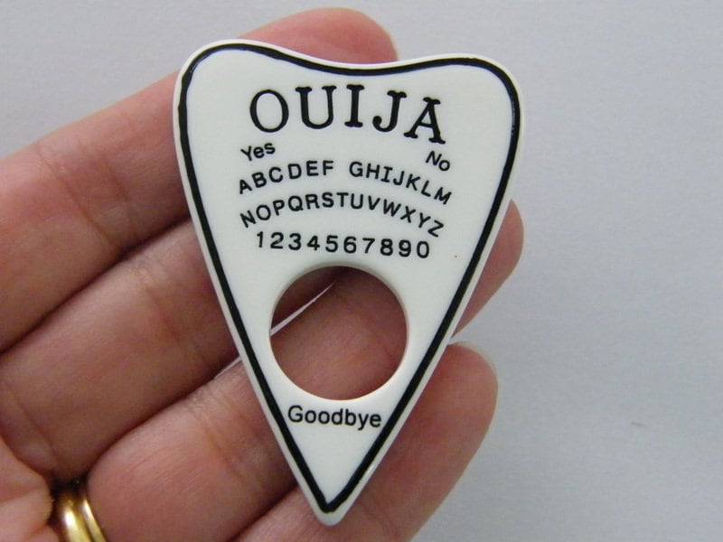 1 Ouija board planchette embellishment white and black HC309