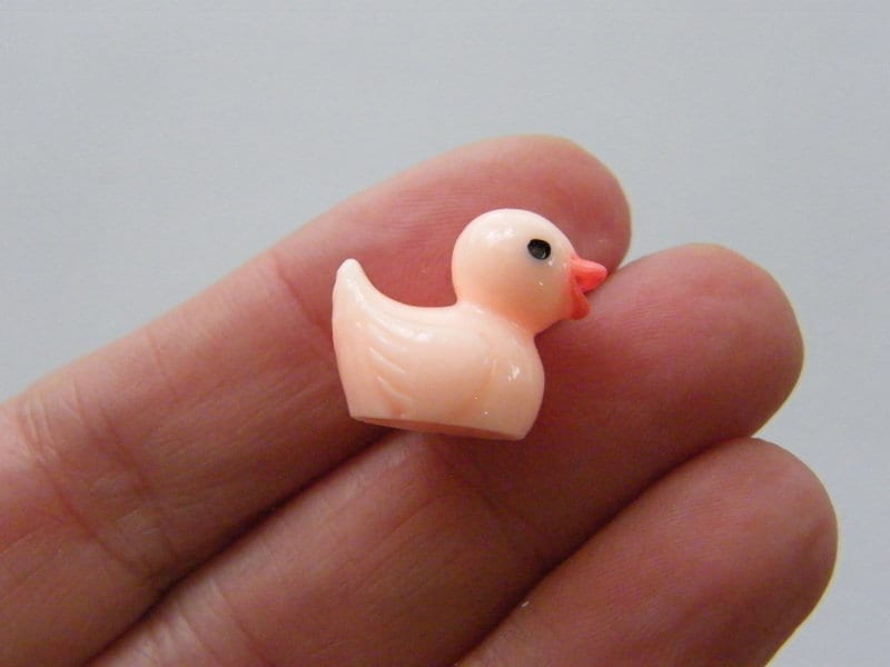 10 Little rubber duck miniature  embellishment pink resin B152
