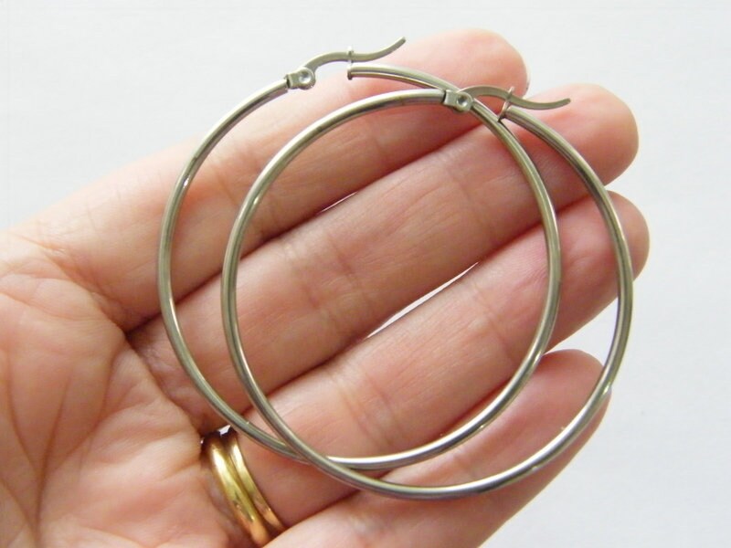 4 Stainless steel earring hoops FS 02CP
