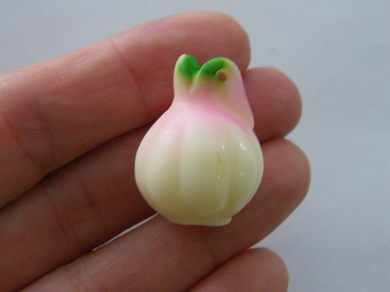 4 Garlic clove pendants resin FD365