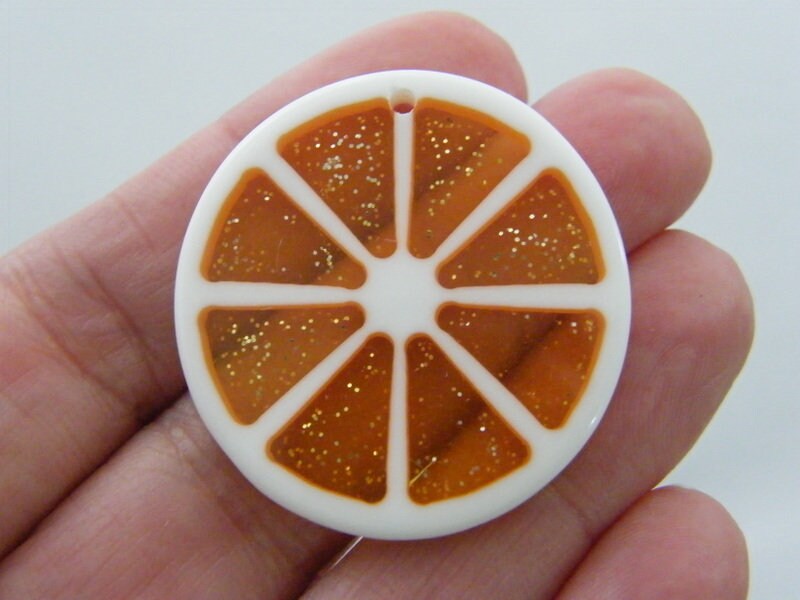 BULK 20 Orange slice pendants charms resin  FD425 - SALE 50% OFF