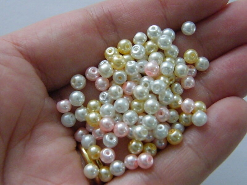 120 Lace mixed beads 4mm glass AB171