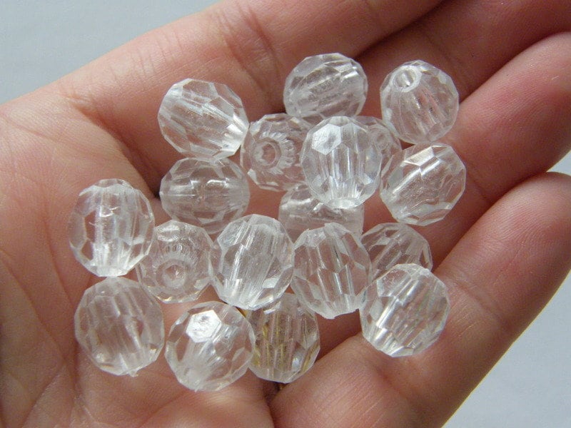 40 Clear beads 12 x 11mm acrylic BB452 - SALE 50% OFF