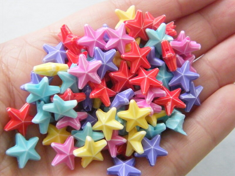 120 Star beads mixed random acrylic AB43