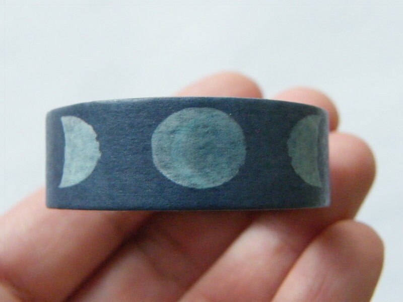1 Roll phases of the moon blue white washi tape ST