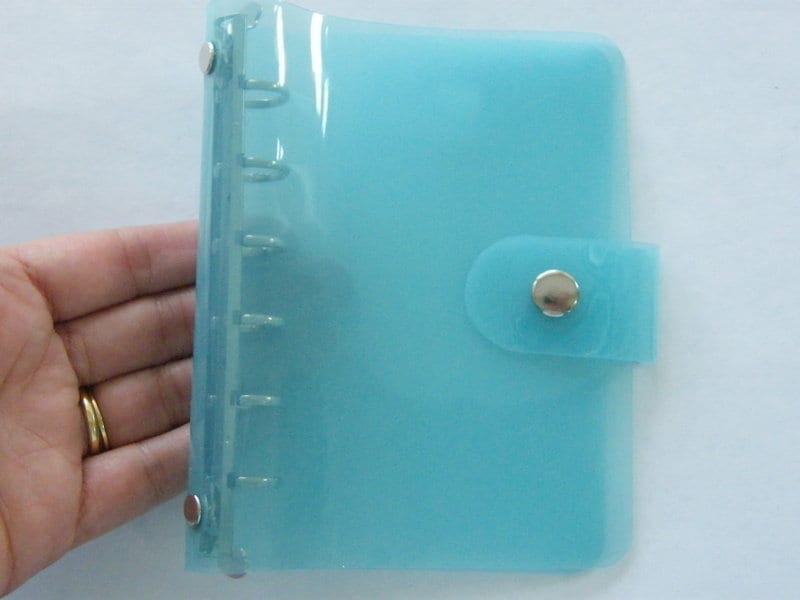 1 File binder folder planner refillable blue cover 14 x 10.5cm size A7