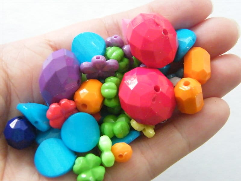 70 Assorted mixed beads  acrylic BB699 - SALE 50% OFF