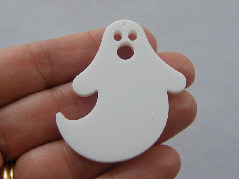 2 Ghost pendants white acrylic HC312