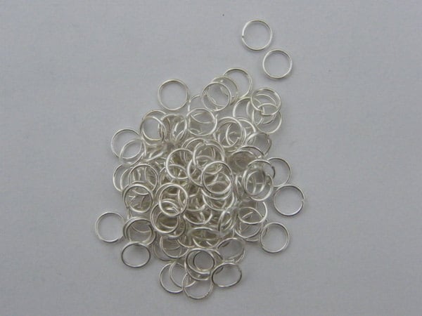 200 Jump rings 6mm silver plated