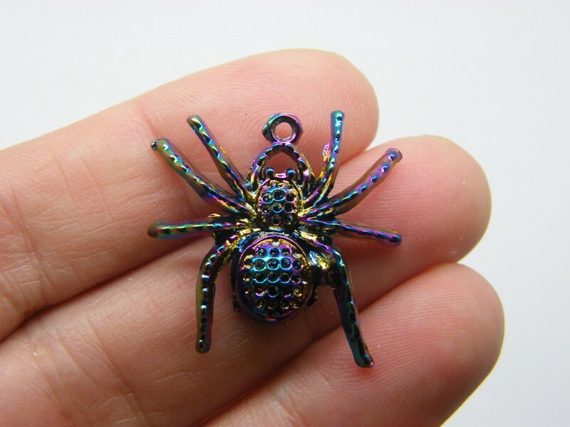 2 Spider pendants multi colour HC59