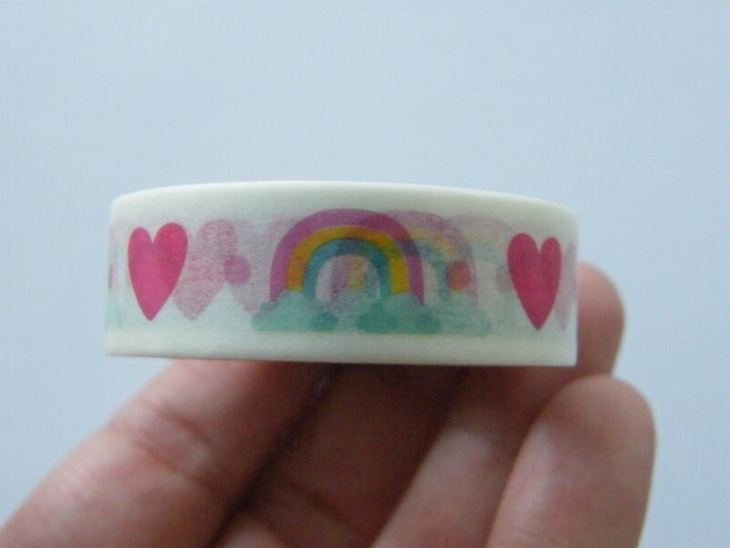 1 Roll rainbow cloud red heart washi tape ST