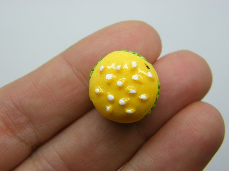 10 hamburger embellishment miniature cabochon  resin FD665