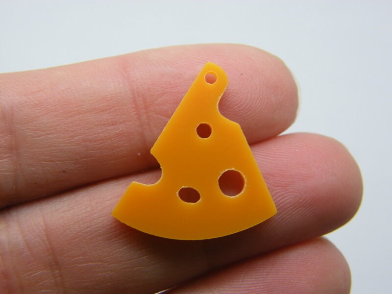 8 Cheese wedge orange charms acrylic FD41