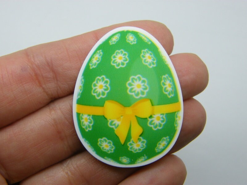 4 Easter egg embellishment cabochons resin P278