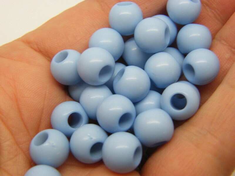 80 Blue beads 9 x 8mm acrylic BB744