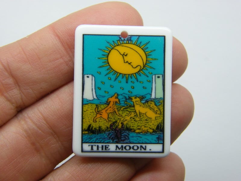 1 The  moon tarot reading card pendant resin HC395