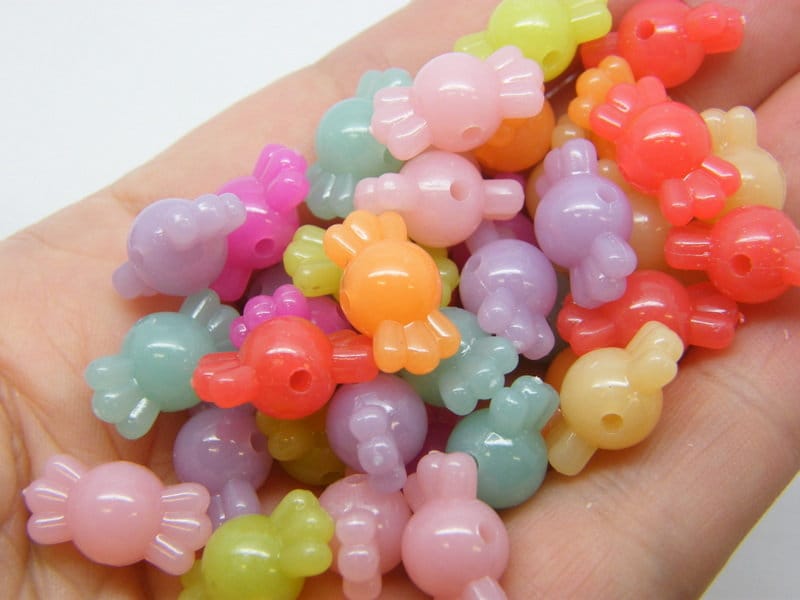 50 Sweet candy beads imitation jelly random mixed acrylic BB752 - SALE 50% OFF