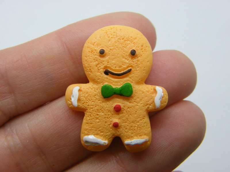 BULK 50 Gingerbread man embellishment cabochons resin CT63