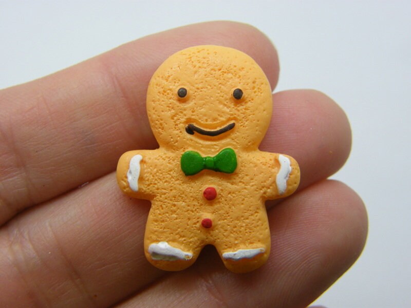 8 Gingerbread man embellishment cabochons resin CT63