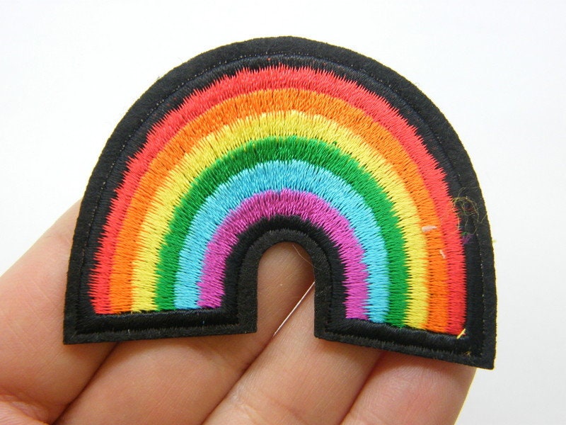 6 Rainbow patches material fabric S3