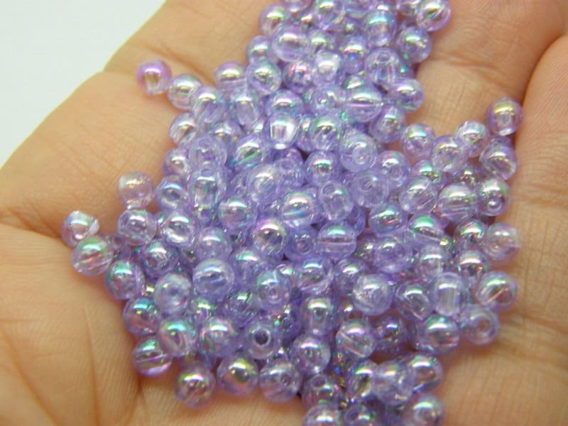 400 Beads lilac purple 4mm acrylic AB124