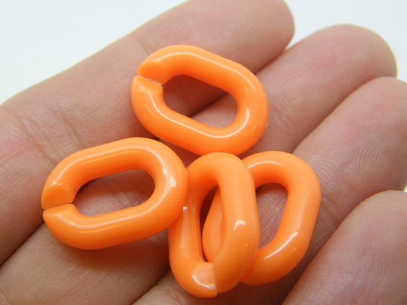 50 Quick link connectors orange acrylic BB651  - SALE 50% OFF